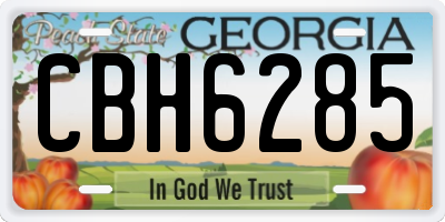 GA license plate CBH6285