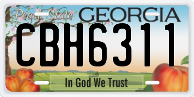 GA license plate CBH6311