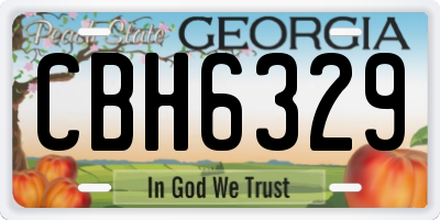 GA license plate CBH6329