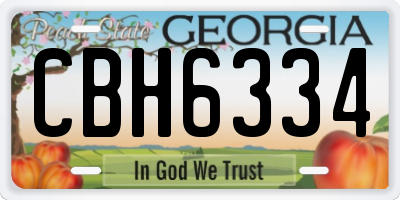GA license plate CBH6334