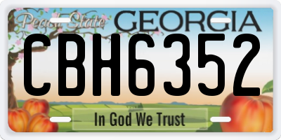 GA license plate CBH6352
