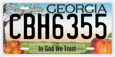 GA license plate CBH6355