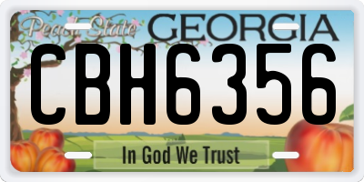 GA license plate CBH6356