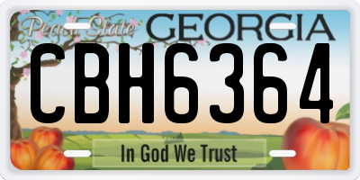 GA license plate CBH6364