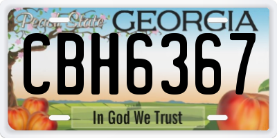 GA license plate CBH6367