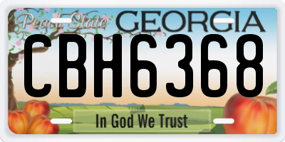 GA license plate CBH6368