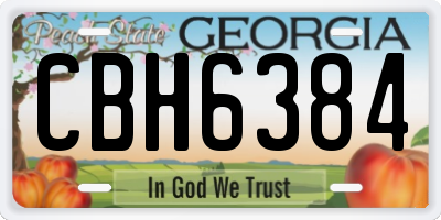 GA license plate CBH6384