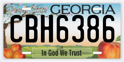 GA license plate CBH6386