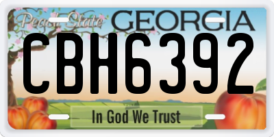 GA license plate CBH6392