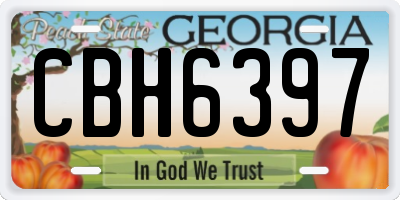 GA license plate CBH6397