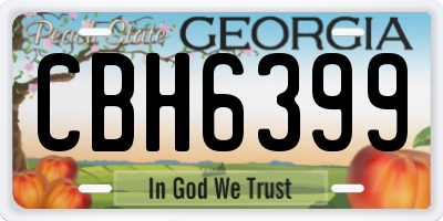 GA license plate CBH6399