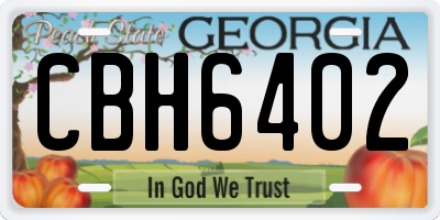 GA license plate CBH6402