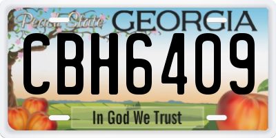 GA license plate CBH6409