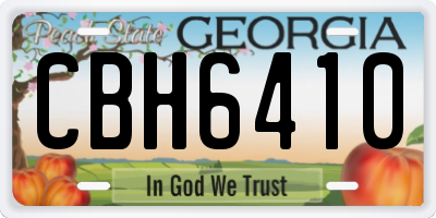 GA license plate CBH6410