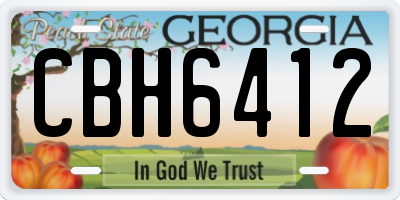 GA license plate CBH6412