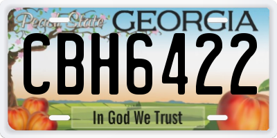 GA license plate CBH6422