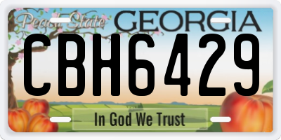 GA license plate CBH6429