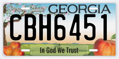 GA license plate CBH6451