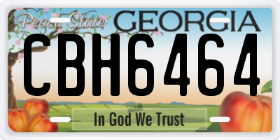 GA license plate CBH6464