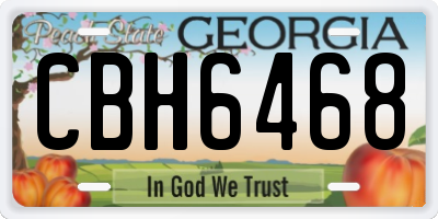 GA license plate CBH6468
