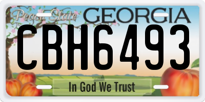 GA license plate CBH6493