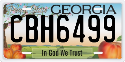GA license plate CBH6499