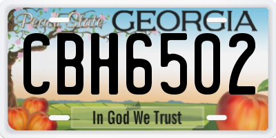 GA license plate CBH6502