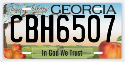 GA license plate CBH6507