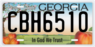 GA license plate CBH6510