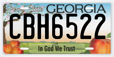 GA license plate CBH6522