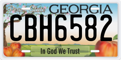 GA license plate CBH6582