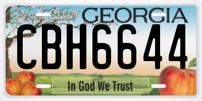 GA license plate CBH6644
