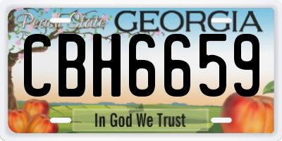 GA license plate CBH6659