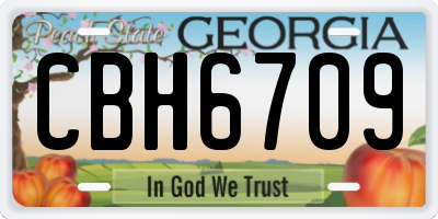 GA license plate CBH6709