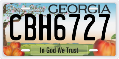GA license plate CBH6727