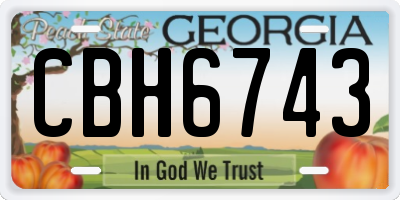 GA license plate CBH6743