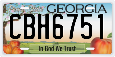 GA license plate CBH6751