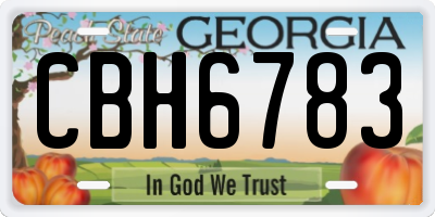 GA license plate CBH6783