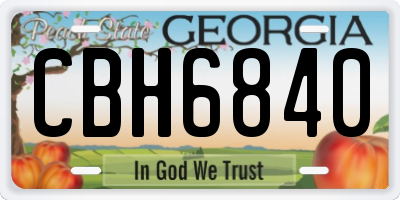 GA license plate CBH6840