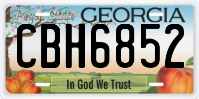 GA license plate CBH6852