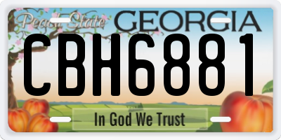 GA license plate CBH6881