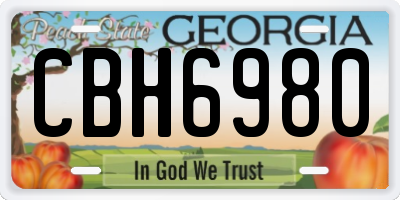 GA license plate CBH6980