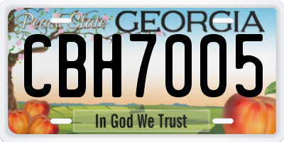 GA license plate CBH7005