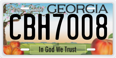 GA license plate CBH7008