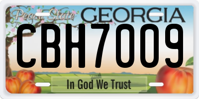 GA license plate CBH7009
