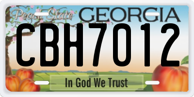 GA license plate CBH7012