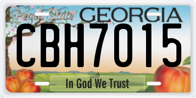 GA license plate CBH7015
