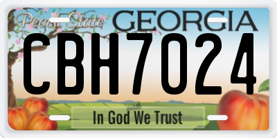 GA license plate CBH7024