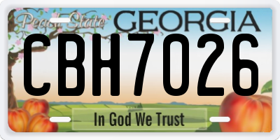 GA license plate CBH7026