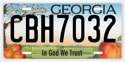GA license plate CBH7032